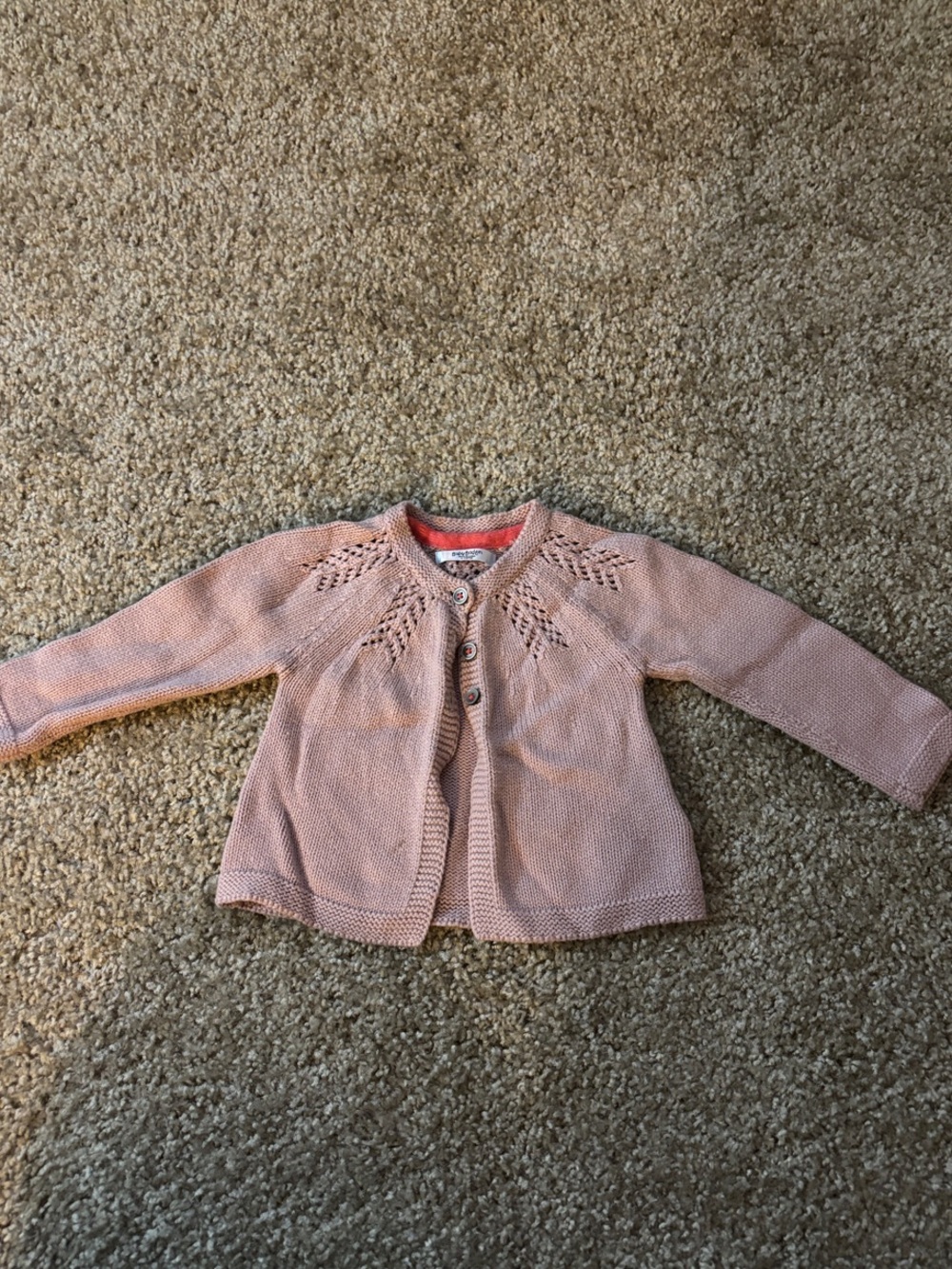 Baby Boden Peach Pink Knit Cardigan